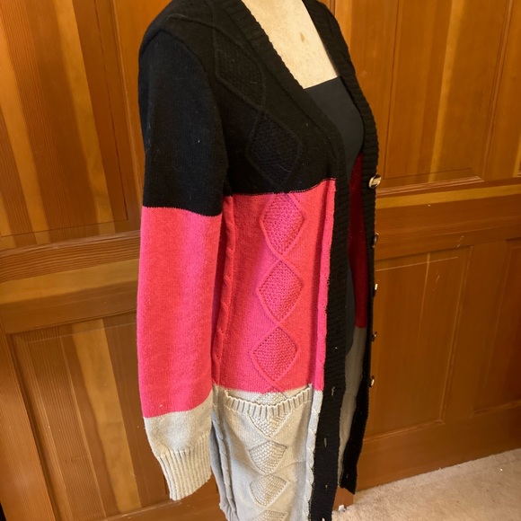 Nwt, Lavishly Paris Multicolored Open Front Cardigan Coat. - Picture 15 of 16
